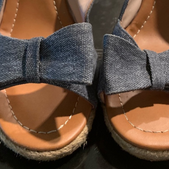 Lightly worn Kate Spade denim wedge sandals - Picture 2 of 5